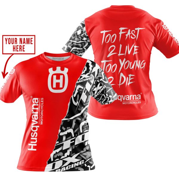 TOO FAST TO LIVE TOO YOUNG TO DIE - LIMITED EDITION - CUSTOM NAME - HUSQVARNA - RED - Image 4