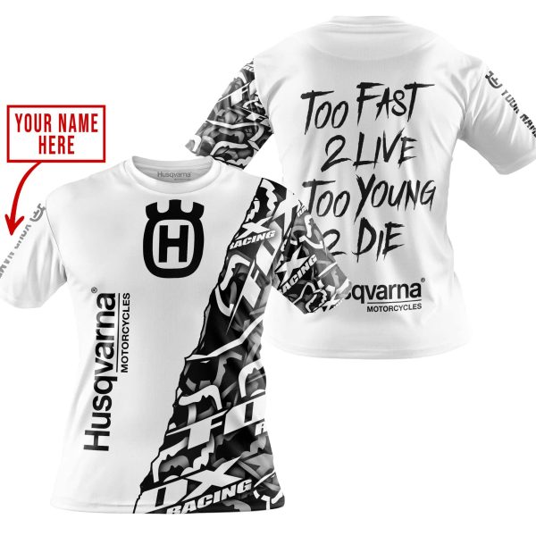 TOO FAST TO LIVE TOO YOUNG TO DIE - LIMITED EDITION - CUSTOM NAME - HUSQVARNA - WHITE - Image 4