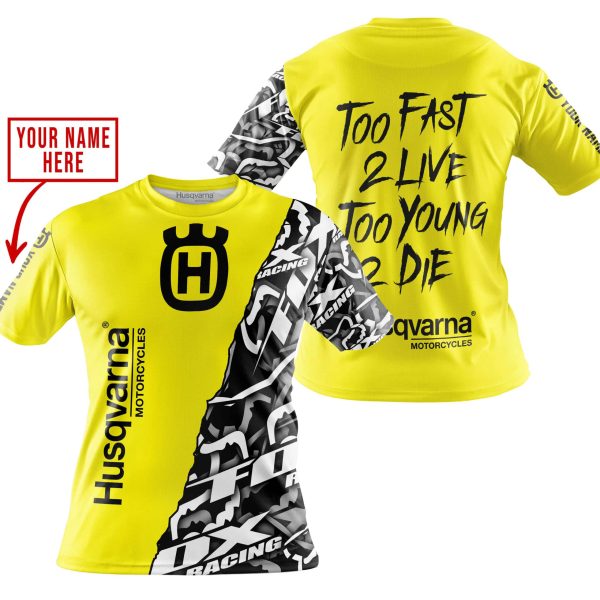 TOO FAST TO LIVE TOO YOUNG TO DIE - LIMITED EDITION - CUSTOM NAME - HUSQVARNA - YELLOW - Image 4