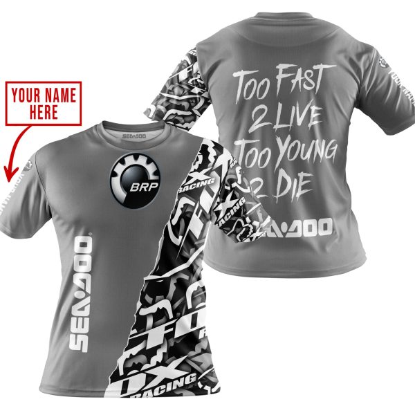 TOO FAST TO LIVE TOO YOUNG TO DIE - LIMITED EDITION - CUSTOM NAME - SEA DOO - GREY - Image 4