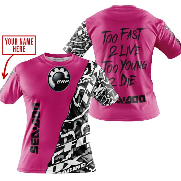 TOO FAST TO LIVE TOO YOUNG TO DIE - LIMITED EDITION - CUSTOM NAME - SEA DOO - PINK 1 - Image 4