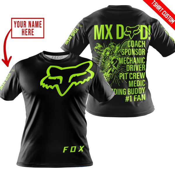 MX DAD - PERSONALISED GIFTS FOR CHILDREN & ADULTS - FOX RACING - NEON BLACK - Image 4