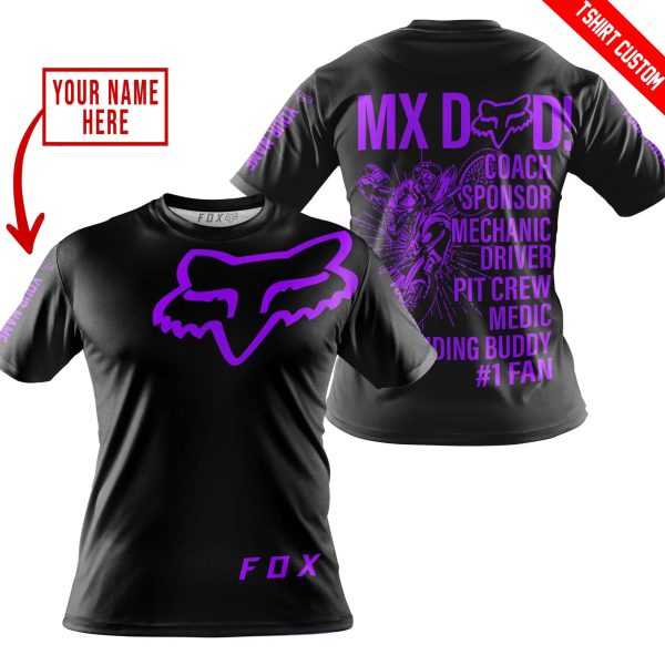 MX DAD - PERSONALISED GIFTS FOR CHILDREN & ADULTS - FOX RACING - PURPLE BLACK - Image 4