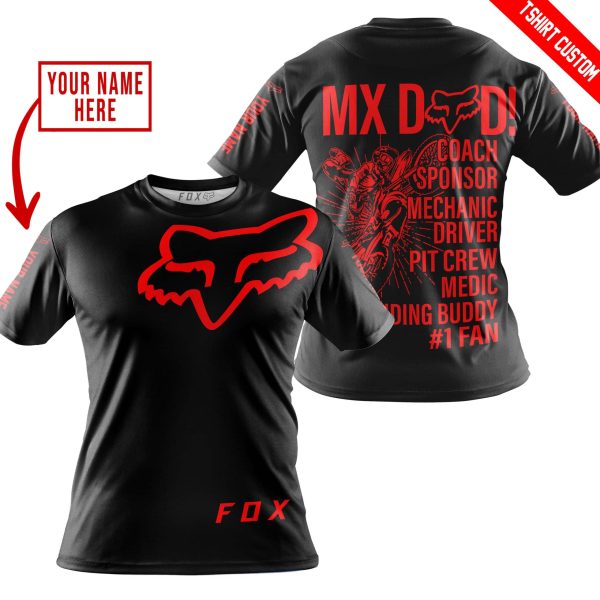 MX DAD - PERSONALISED GIFTS FOR CHILDREN & ADULTS - FOX RACING - RED BLACK - Image 4