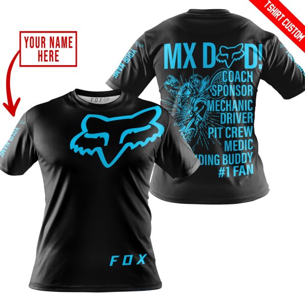 MX DAD - PERSONALISED GIFTS FOR CHILDREN & ADULTS - FOX RACING - SKY BLUE - Image 4