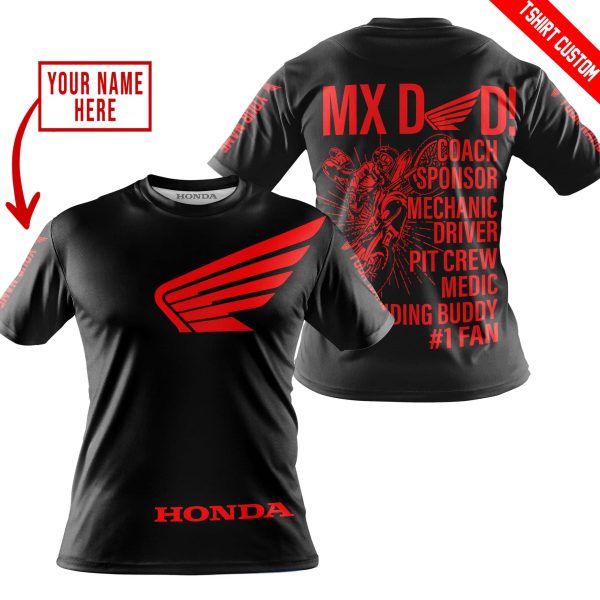 MX DAD - PERSONALISED GIFTS FOR CHILDREN & ADULTS - HONDA -BLACK RED - Image 4