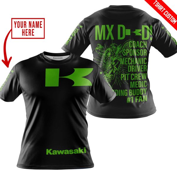 MX DAD - PERSONALISED GIFTS FOR CHILDREN & ADULTS - KAWASAKI - BLACK GREEN - Image 4