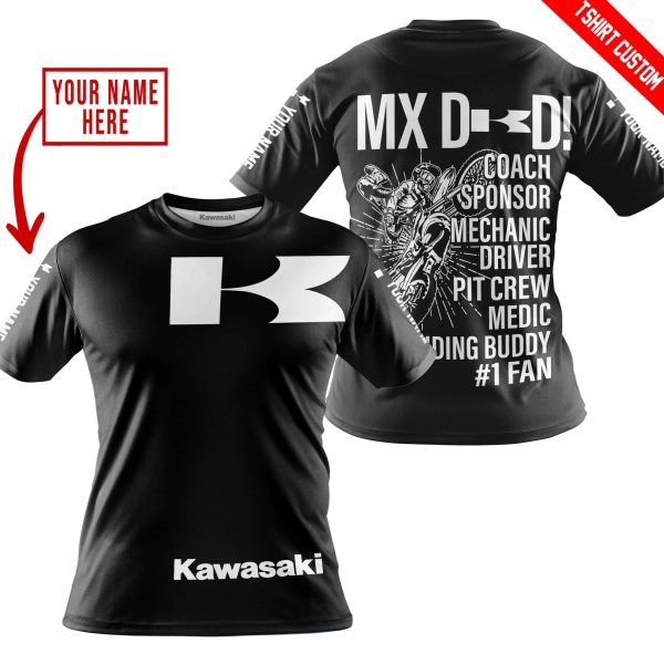 MX DAD - PERSONALISED GIFTS FOR CHILDREN & ADULTS - KAWASAKI - BLACK WHITE - Image 4
