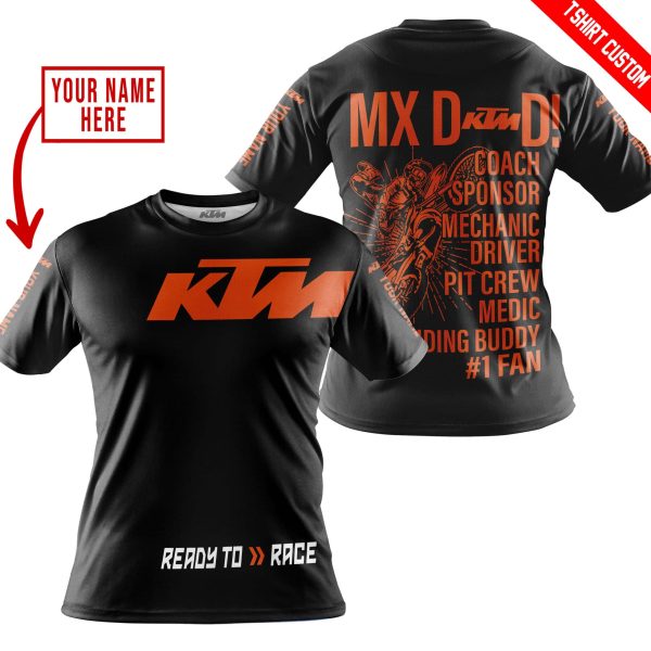 MX DAD - PERSONALISED GIFTS FOR CHILDREN & ADULTS - KTM - BLACK ORANGE - Image 3