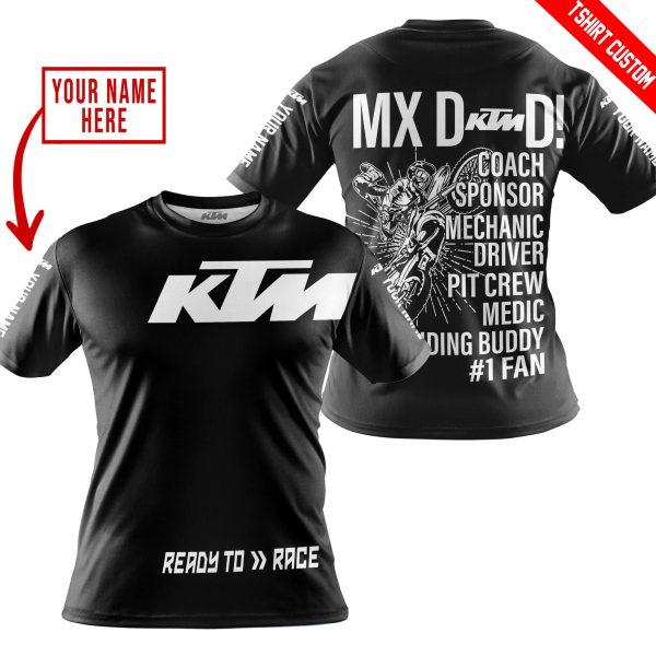 MX DAD - PERSONALISED GIFTS FOR CHILDREN & ADULTS - KTM - BLACK WHITE - Image 4