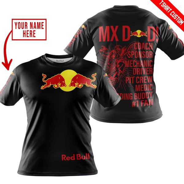 MX DAD - PERSONALISED GIFTS FOR CHILDREN & ADULTS - RED BULL - BLACK RED - Image 4