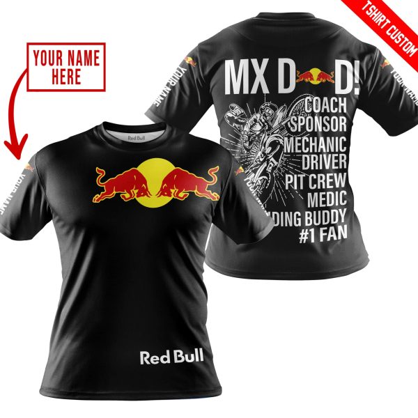 MX DAD - PERSONALISED GIFTS FOR CHILDREN & ADULTS - RED BULL - BLACK WHITE - Image 4