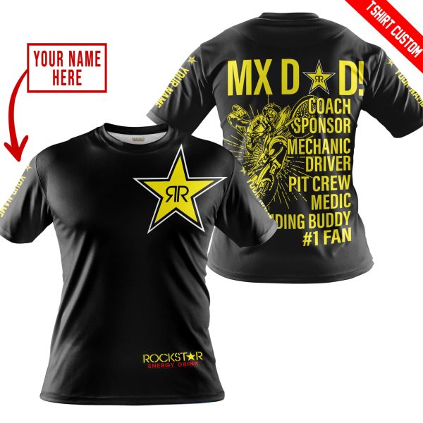 MX DAD - PERSONALISED GIFTS FOR CHILDREN & ADULTS - ROCKSTAR - BLACK YELLOW - Image 4