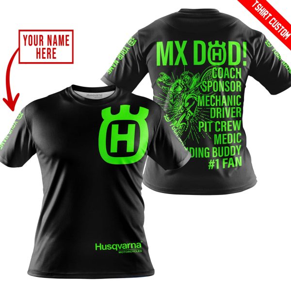 MX DAD - PERSONALISED GIFTS FOR CHILDREN & ADULTS - HUSQVARNA - BLACK GREEN - Image 4