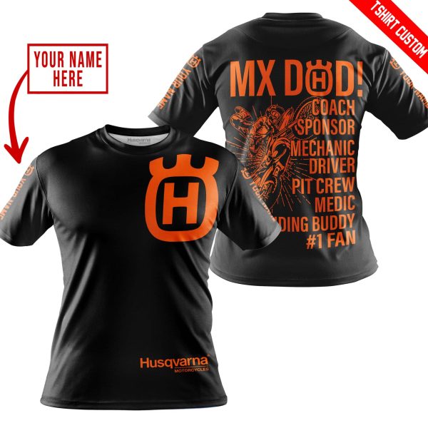 MX DAD - PERSONALISED GIFTS FOR CHILDREN & ADULTS - HUSQVARNA - BLACK ORANGE - Image 4