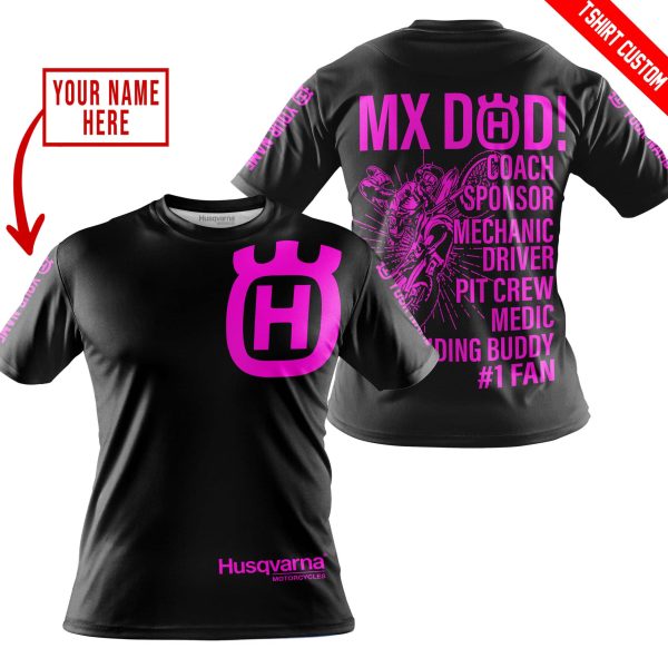 MX DAD - PERSONALISED GIFTS FOR CHILDREN & ADULTS - HUSQVARNA - BLACK PINK - Image 4