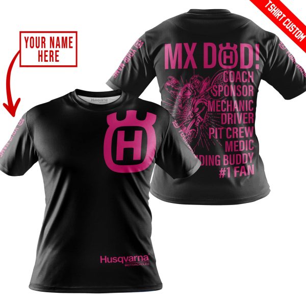 MX DAD - PERSONALISED GIFTS FOR CHILDREN & ADULTS - HUSQVARNA - BLACK PINK 1 - Image 4