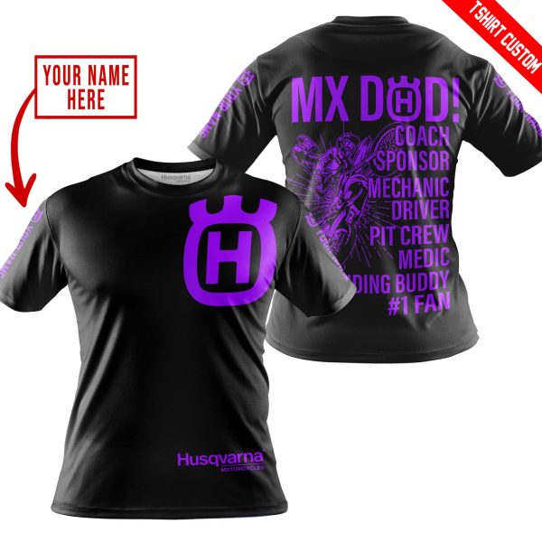 MX DAD - PERSONALISED GIFTS FOR CHILDREN & ADULTS - HUSQVARNA - BLACK PURPLE - Image 4