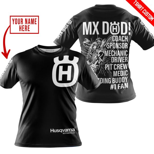 MX DAD - PERSONALISED GIFTS FOR CHILDREN & ADULTS - HUSQVARNA - BLACK WHITE - Image 4