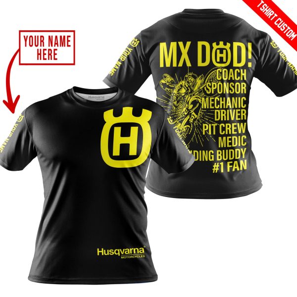 MX DAD - PERSONALISED GIFTS FOR CHILDREN & ADULTS - HUSQVARNA - BLACK YELLOW - Image 4