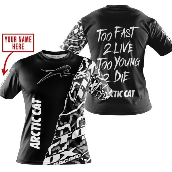 TOO FAST TO LIVE TOO YOUNG TO DIE - LIMITED EDITION - CUSTOM NAME - ARCTIC CAT - BLACK - Image 4