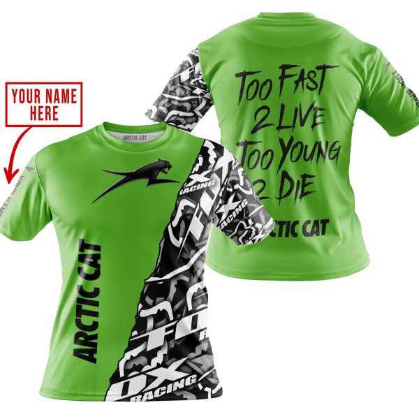 TOO FAST TO LIVE TOO YOUNG TO DIE - LIMITED EDITION - CUSTOM NAME - ARCTIC CAT - GREEN - Image 4