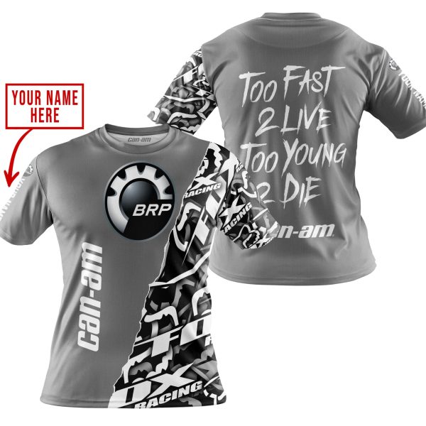 TOO FAST TO LIVE TOO YOUNG TO DIE - LIMITED EDITION - CUSTOM NAME - CAN AM - GREY - Image 4