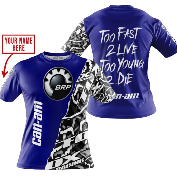 TOO FAST TO LIVE TOO YOUNG TO DIE - LIMITED EDITION - CUSTOM NAME - CAN AM - NAVY - Image 4