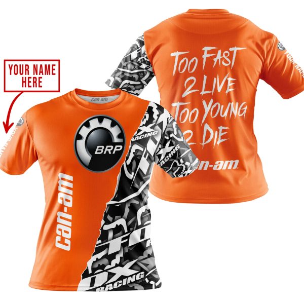TOO FAST TO LIVE TOO YOUNG TO DIE - LIMITED EDITION - CUSTOM NAME - CAN AM - ORANGE - Image 4