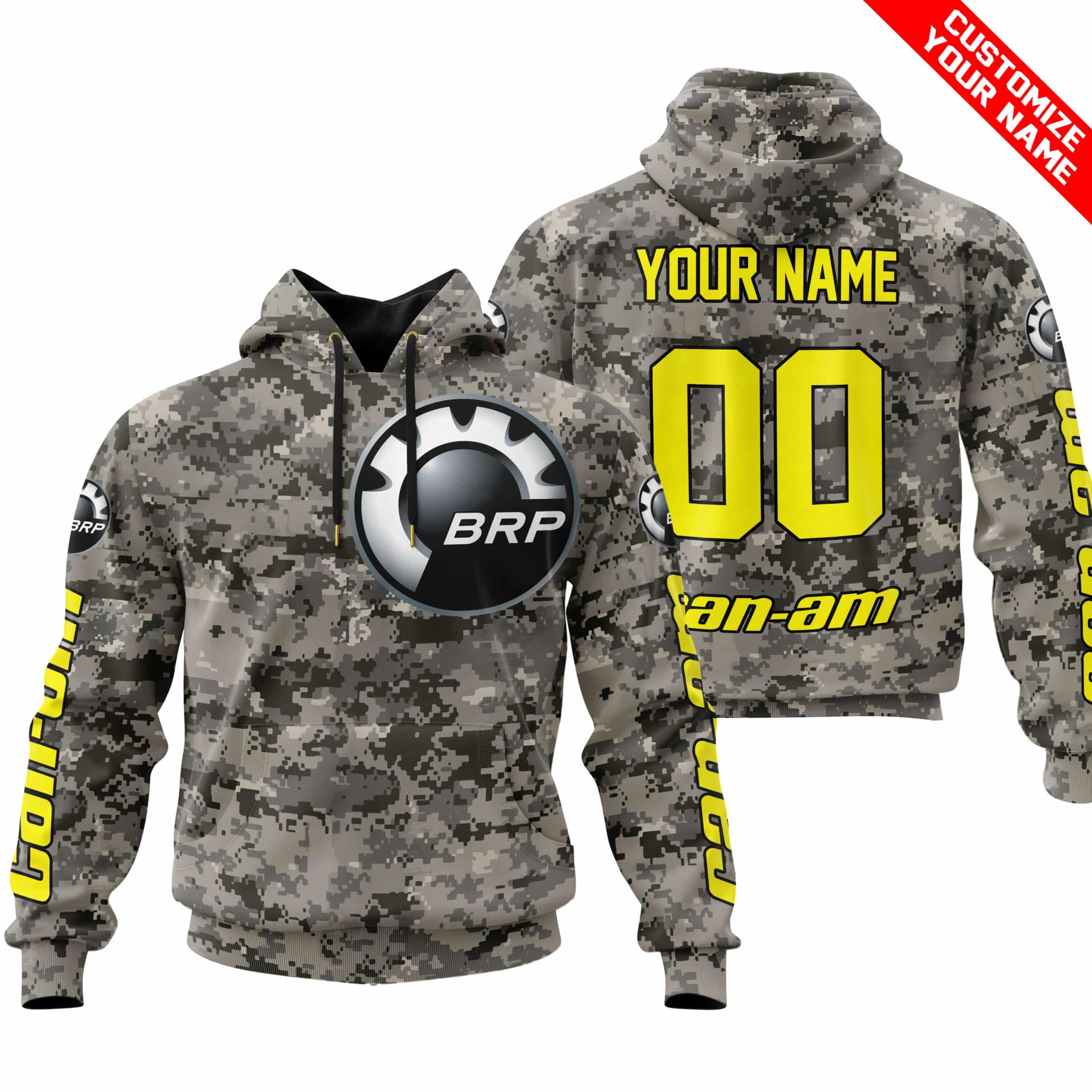 LIMITED EDITION PRODUCTS  - US ARMY - CAN AM RACING - CUSTOM NAME - YELLOW