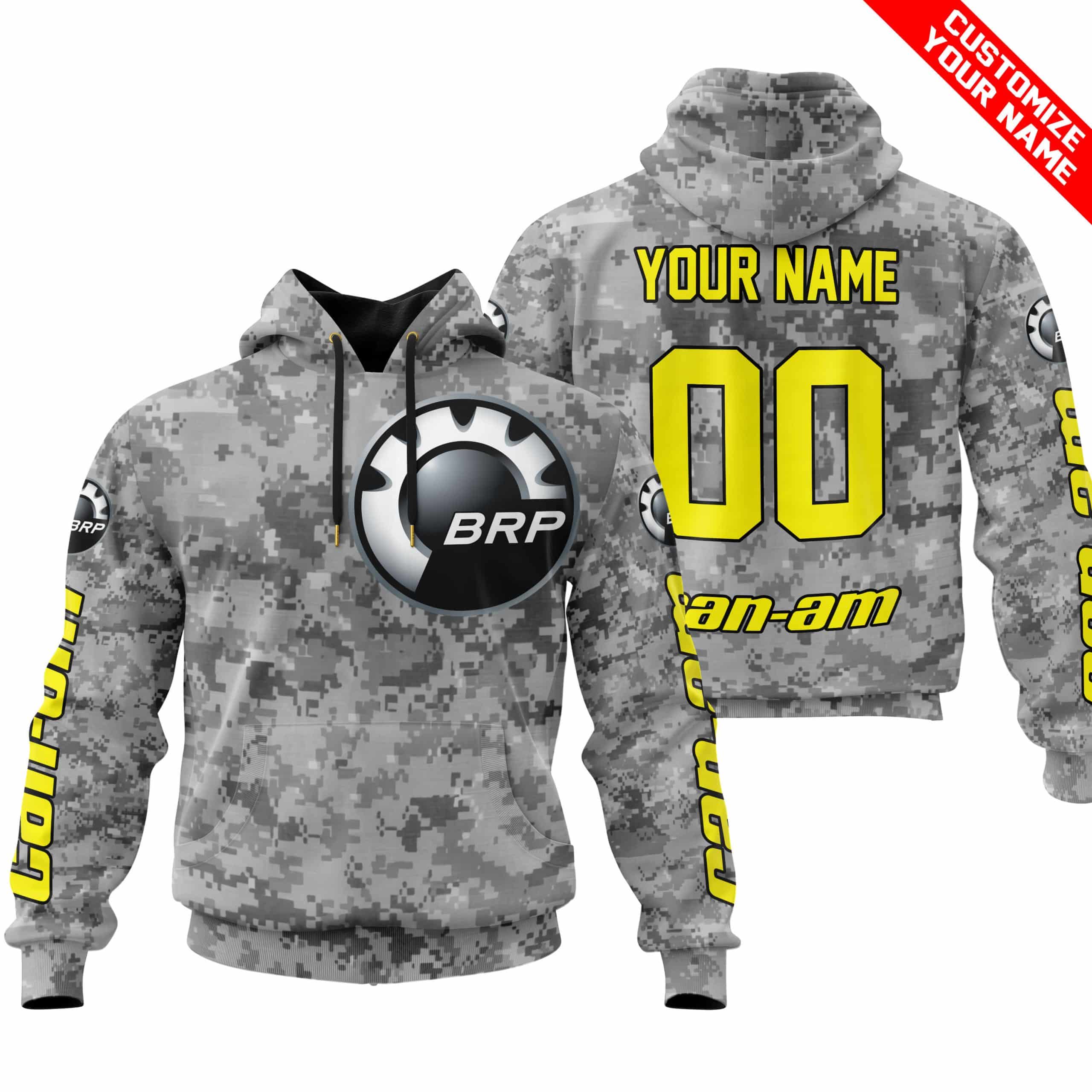 LIMITED EDITION PRODUCTS - US ARMY V1 - CAN AM RACING - CUSTOM NAME - YELLOW