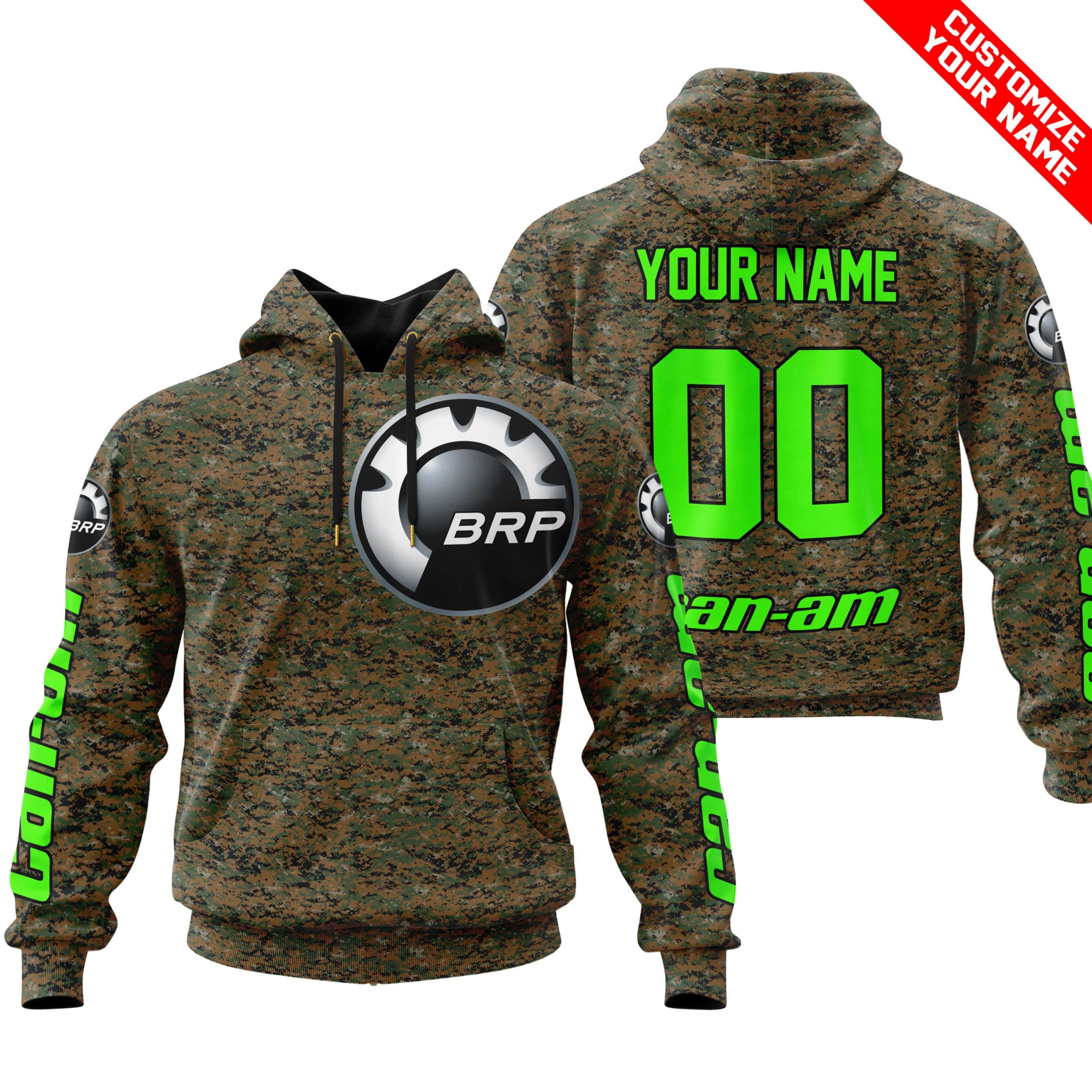 LIMITED EDITION PRODUCTS - US MARINE V1 - CAN AM RACING - CUSTOM NAME - GREEN