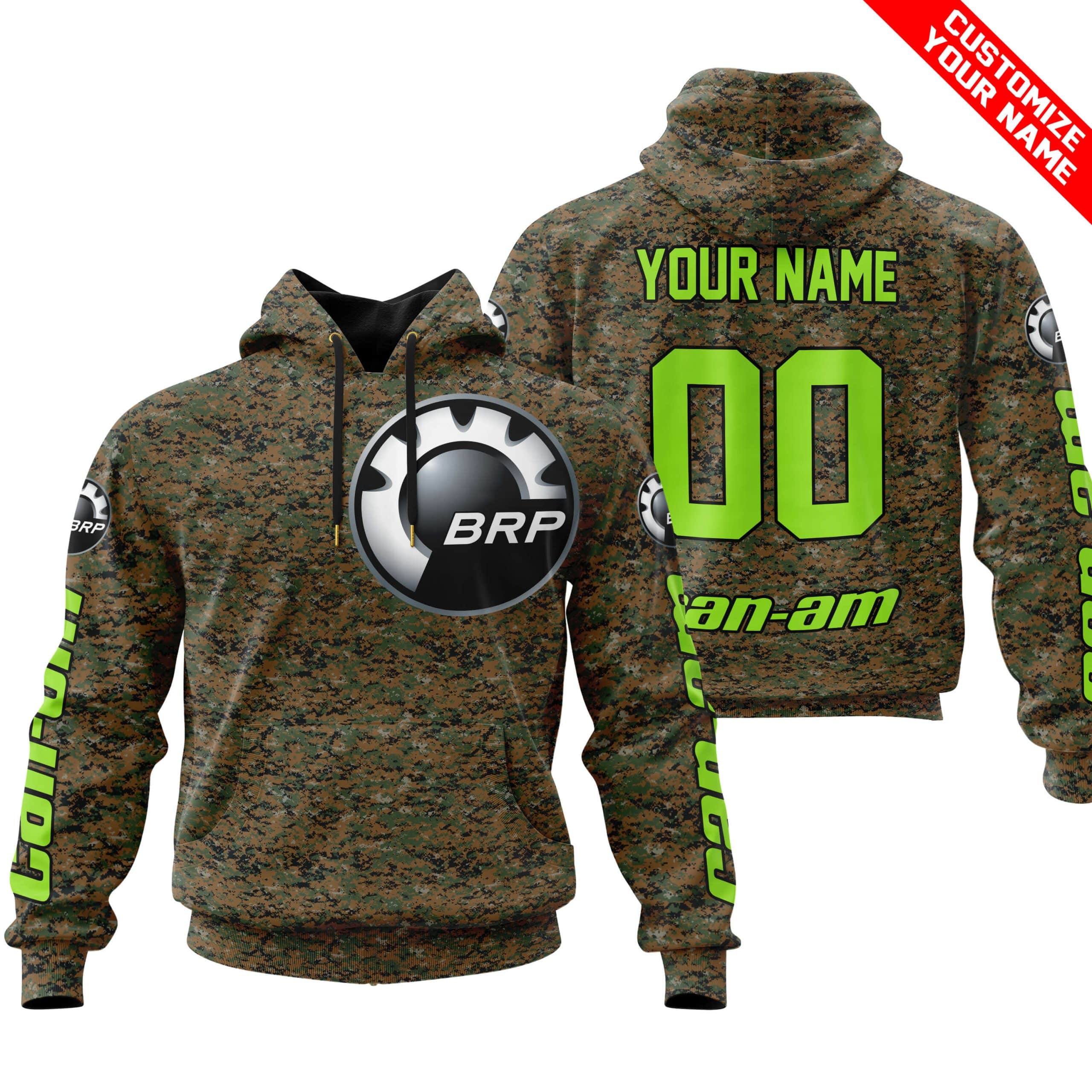 LIMITED EDITION PRODUCTS - US MARINE V1 - CAN AM RACING - CUSTOM NAME - GREEN 1