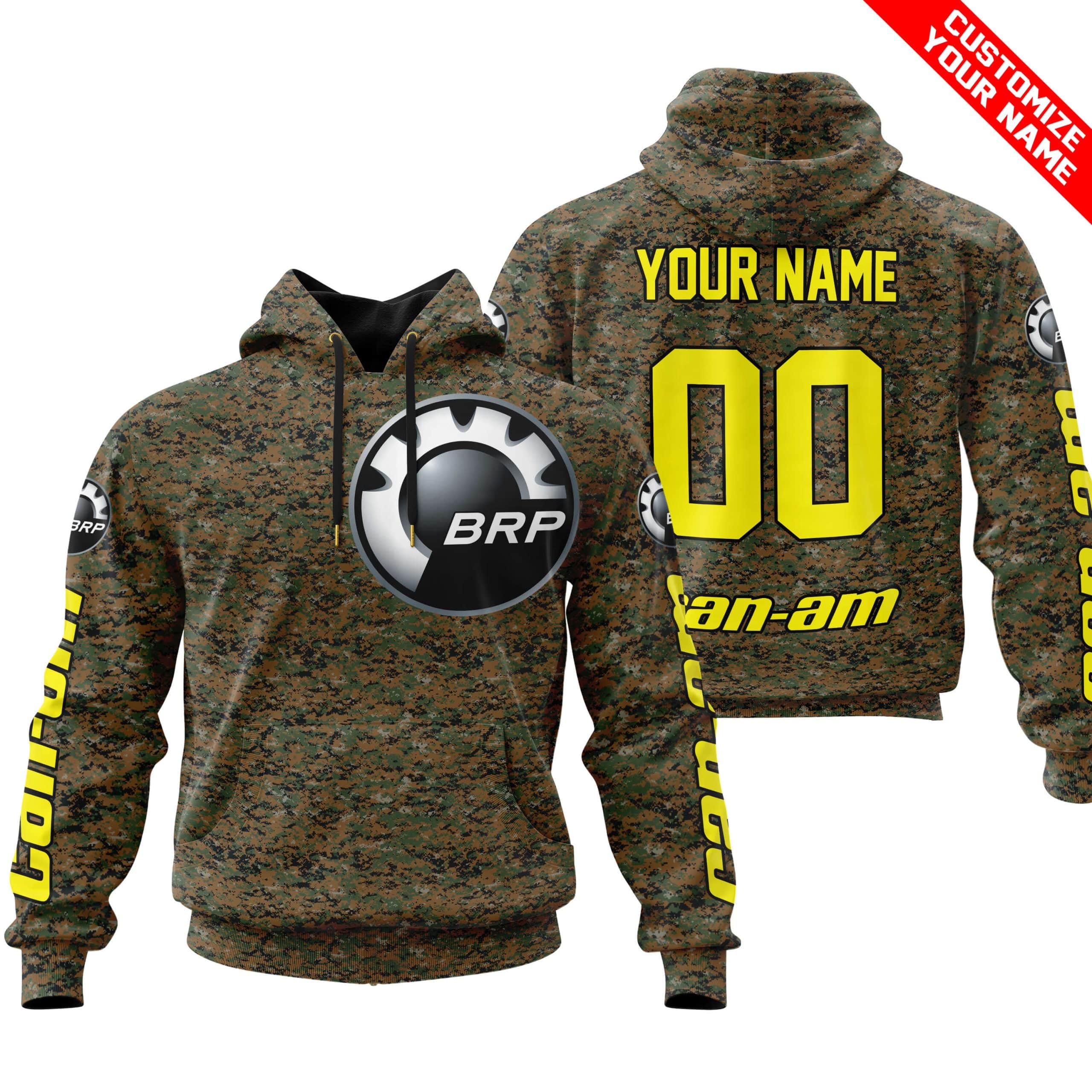 LIMITED EDITION PRODUCTS - US MARINE V1 - CAN AM RACING - CUSTOM NAME - YELLOW