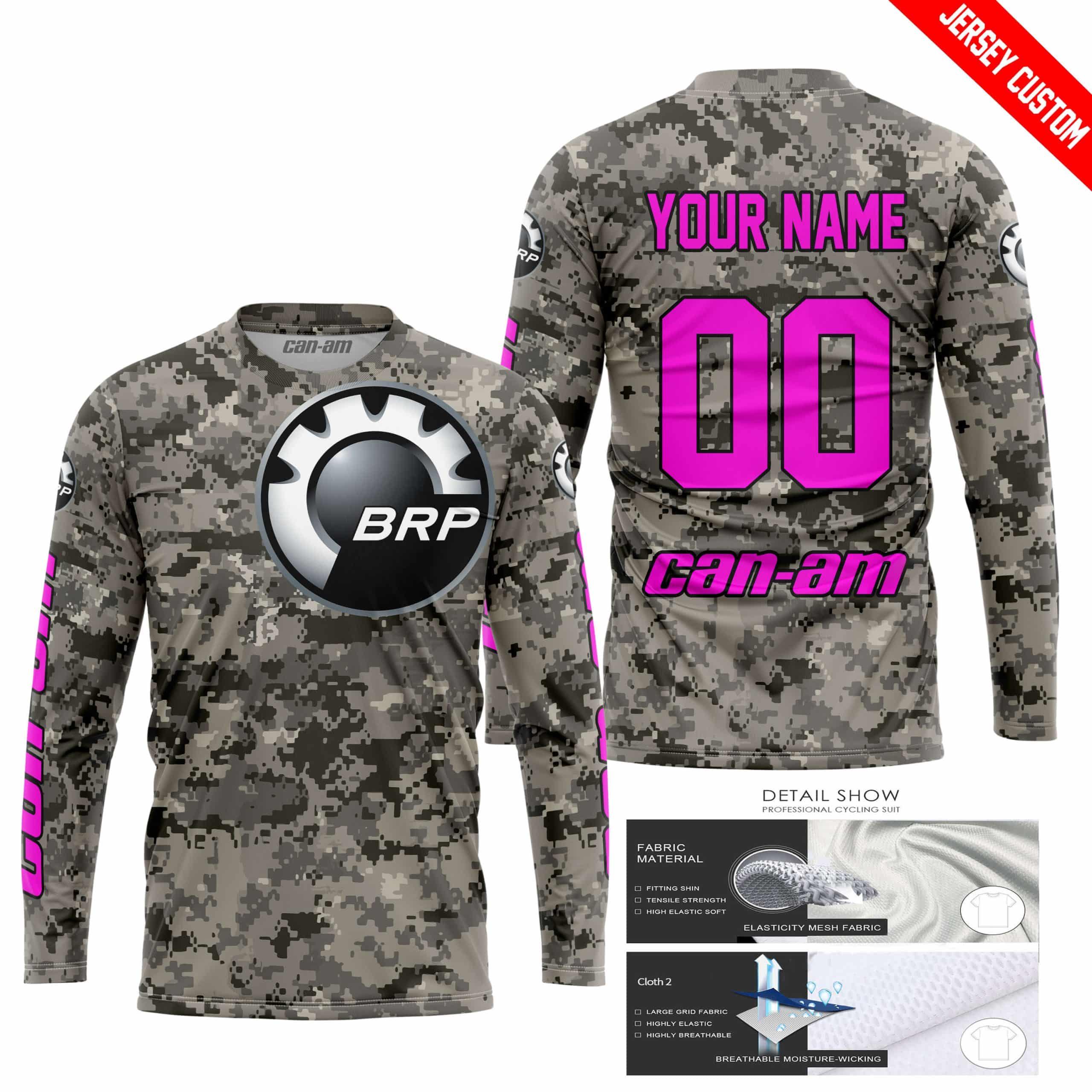 LIMITED EDITION PRODUCTS  - US ARMY - CAN AM RACING - CUSTOM NAME - PINK - Image 2