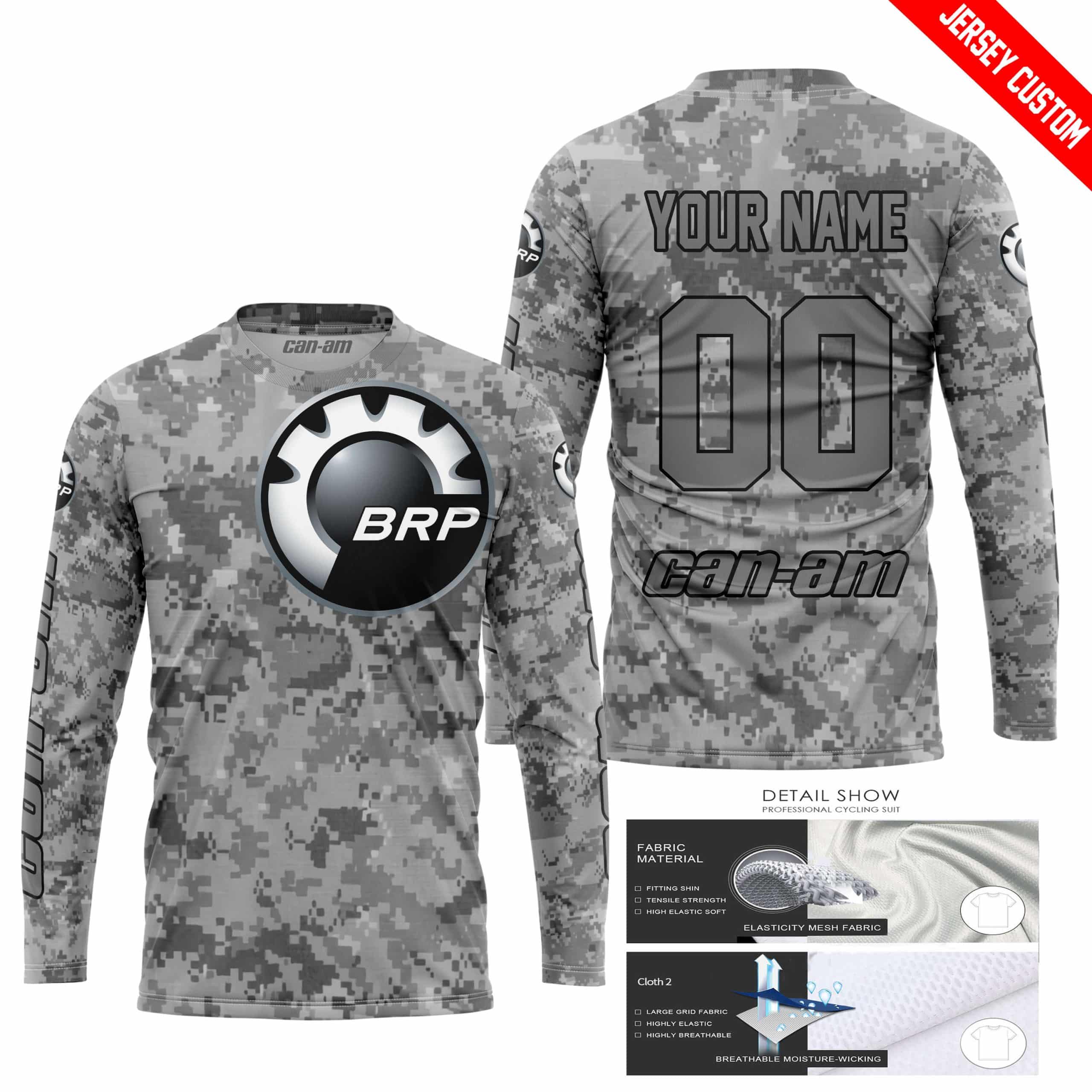 LIMITED EDITION PRODUCTS - US ARMY V1 - CAN AM RACING - CUSTOM NAME - GREY - Image 2