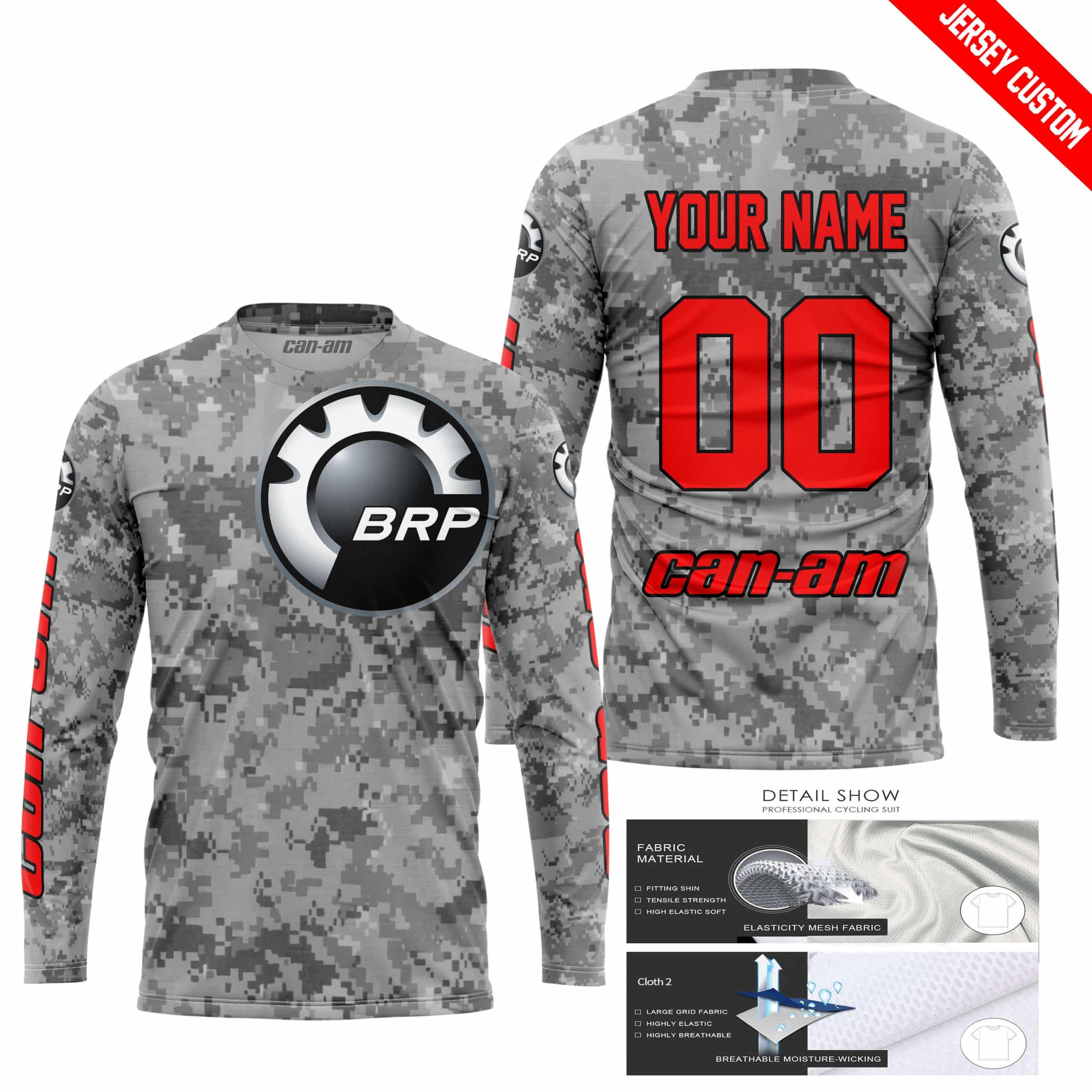 LIMITED EDITION PRODUCTS - US ARMY V1 - CAN AM RACING - CUSTOM NAME - RED - Image 2