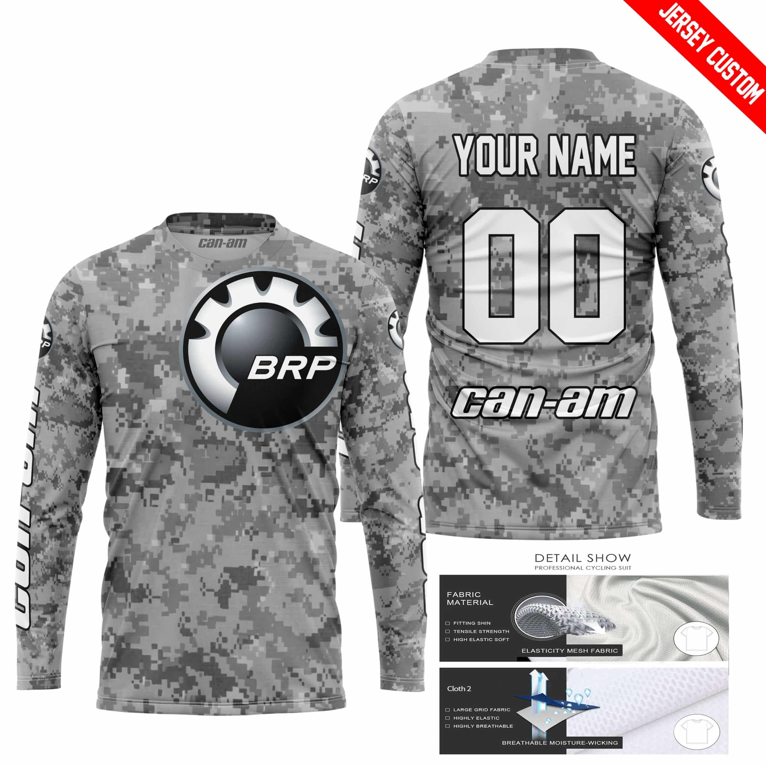 LIMITED EDITION PRODUCTS - US ARMY V1 - CAN AM RACING - CUSTOM NAME - WHITE - Image 2