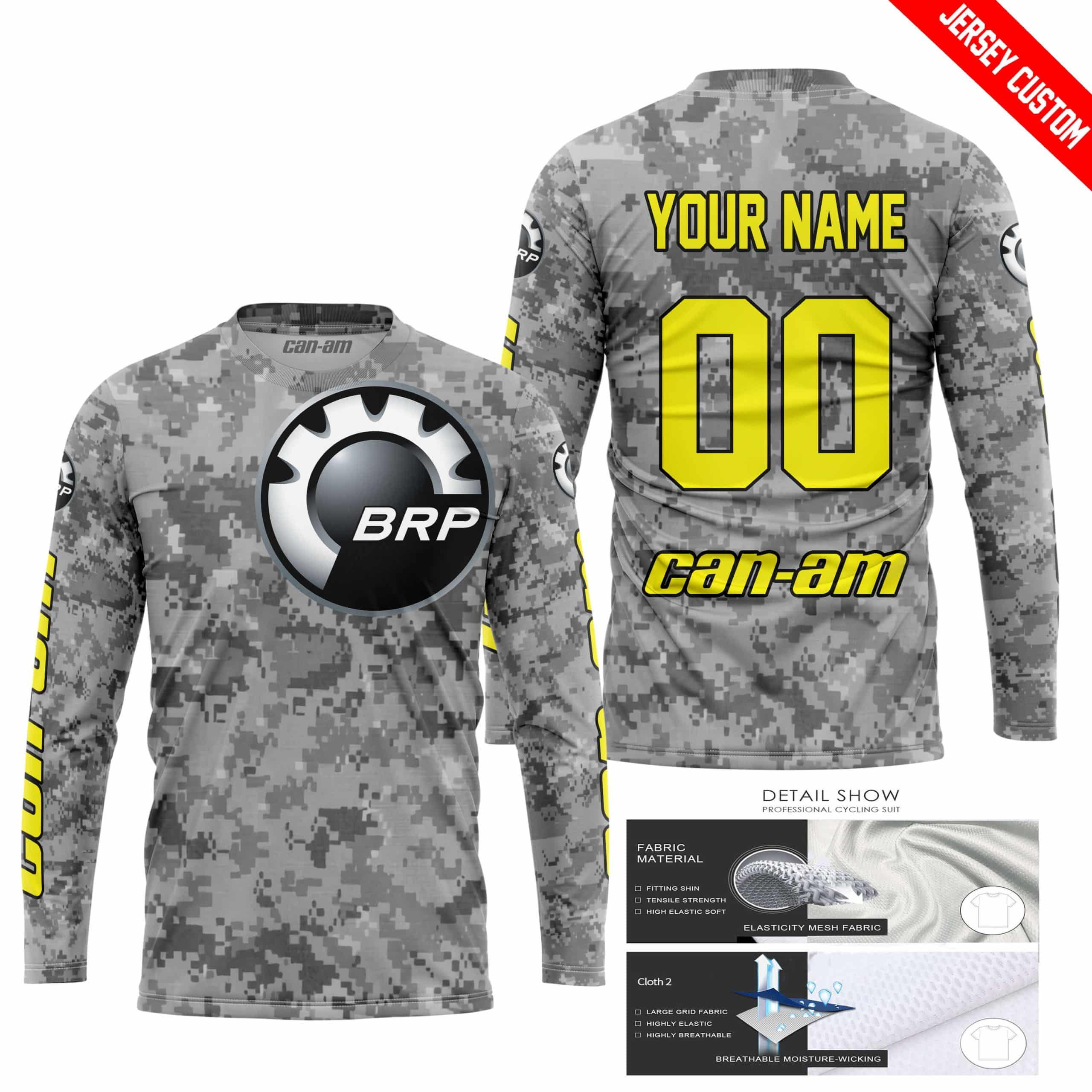 LIMITED EDITION PRODUCTS - US ARMY V1 - CAN AM RACING - CUSTOM NAME - YELLOW - Image 2