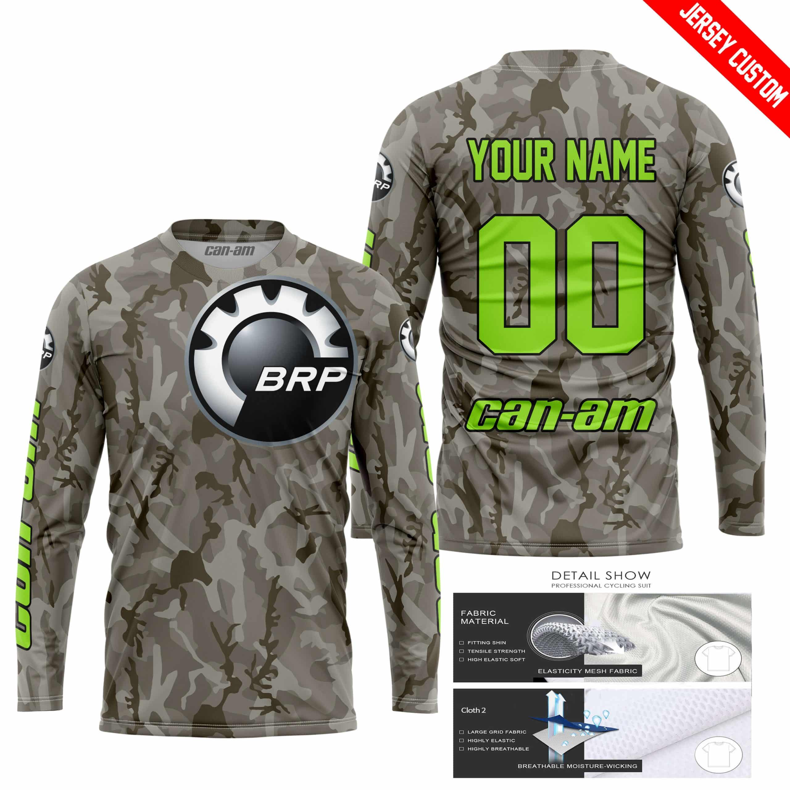 LIMITED EDITION PRODUCTS - US ARMY V2 - CAN AM RACING - CUSTOM NAME - GREEN 1 - Image 2