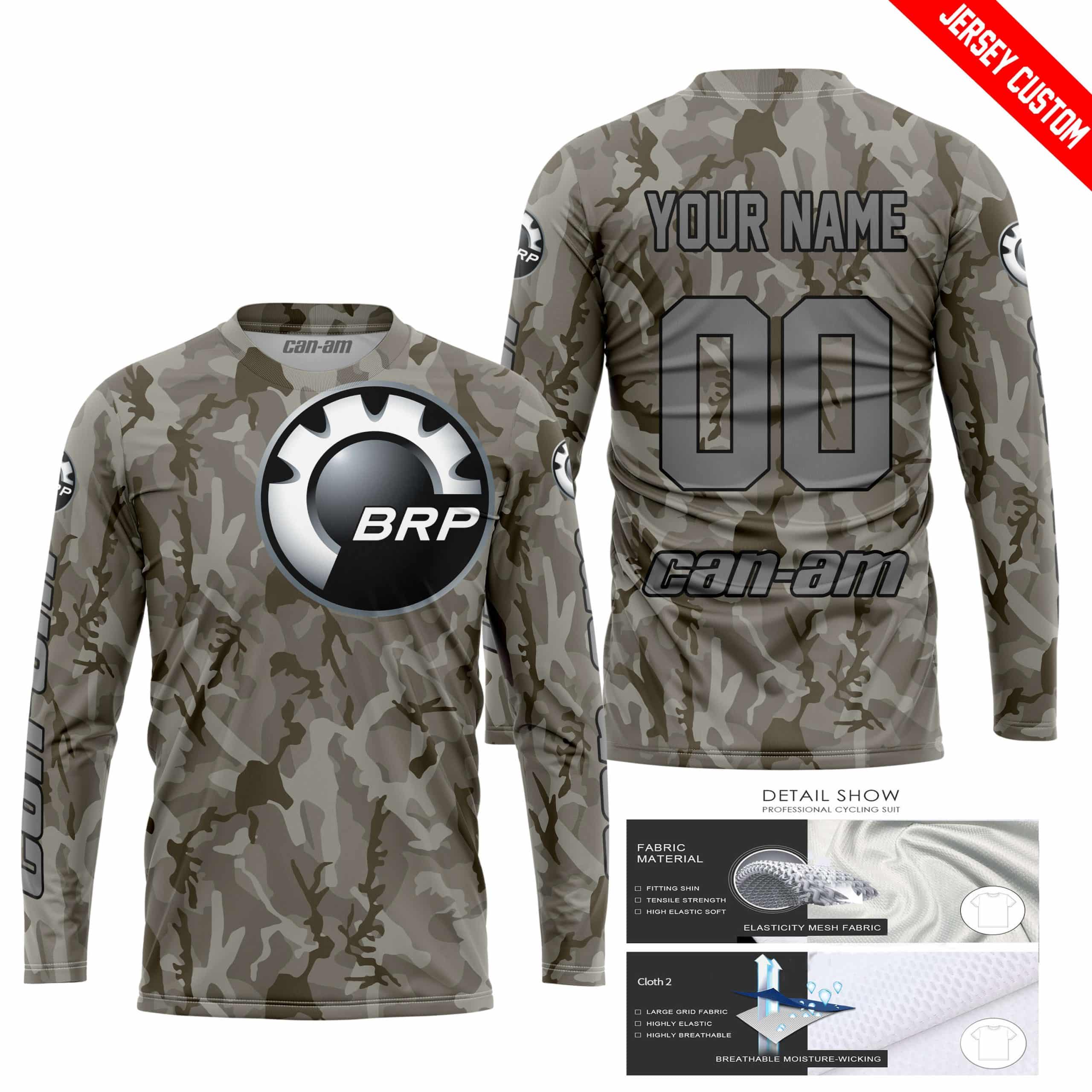 LIMITED EDITION PRODUCTS - US ARMY V2 - CAN AM RACING - CUSTOM NAME - GREY - Image 2