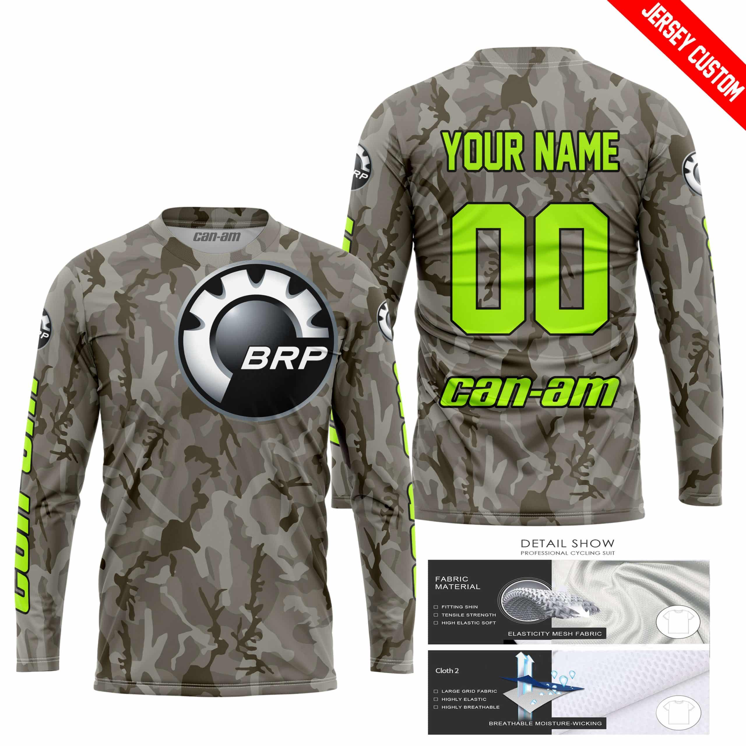 LIMITED EDITION PRODUCTS - US ARMY V2 - CAN AM RACING - CUSTOM NAME - NEON - Image 2