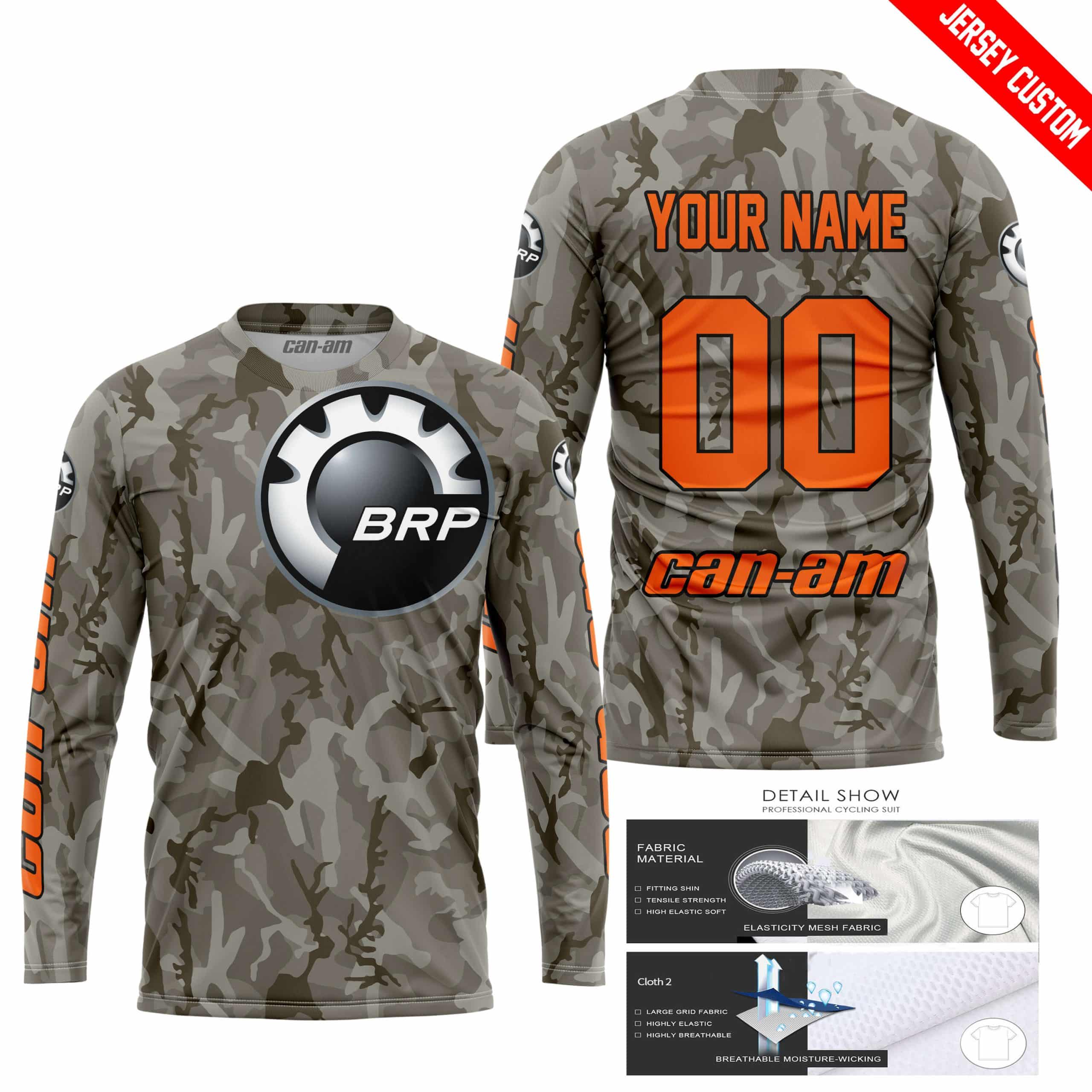 LIMITED EDITION PRODUCTS - US ARMY V2 - CAN AM RACING - CUSTOM NAME - ORANGE - Image 2