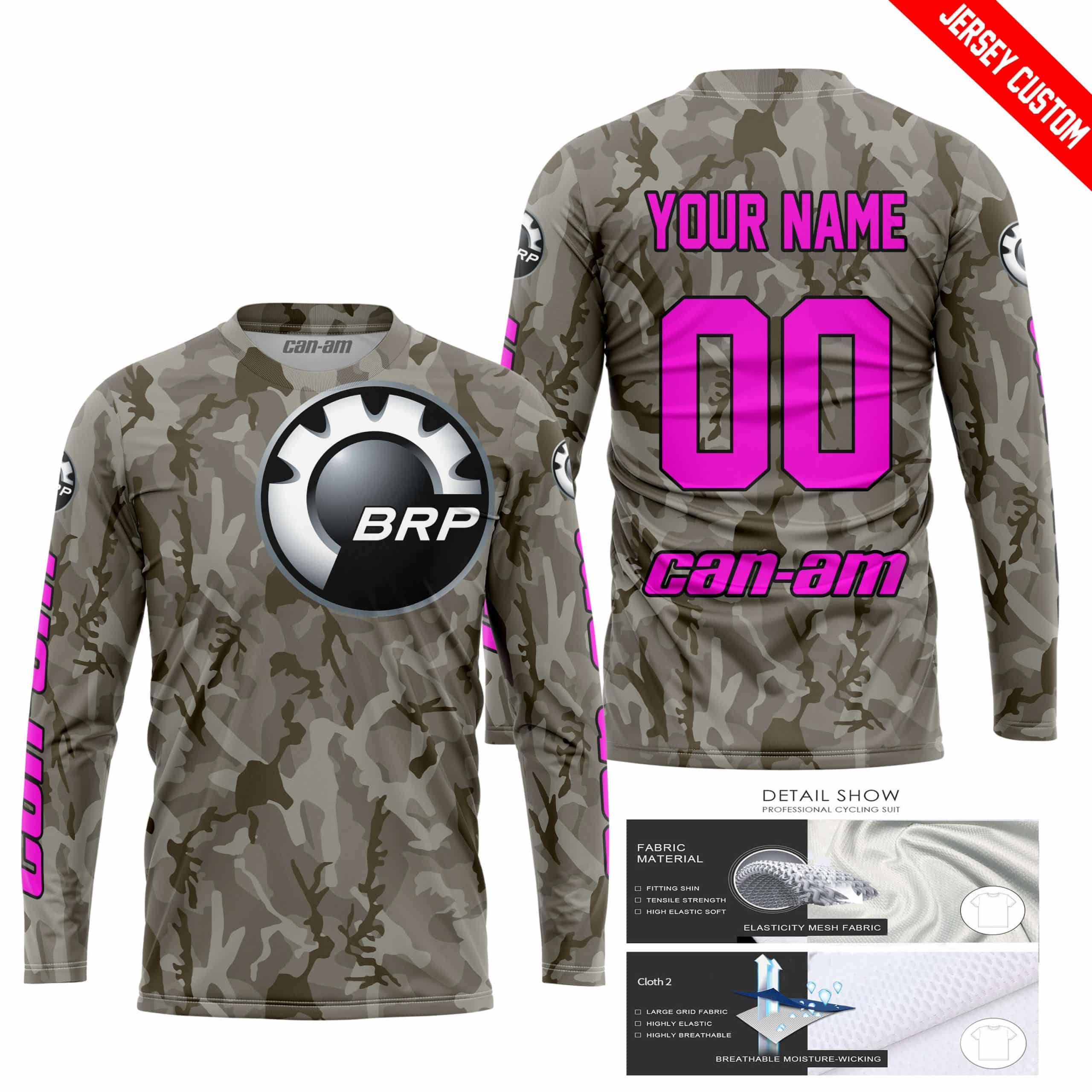 LIMITED EDITION PRODUCTS - US ARMY V2 - CAN AM RACING - CUSTOM NAME - PINK - Image 2