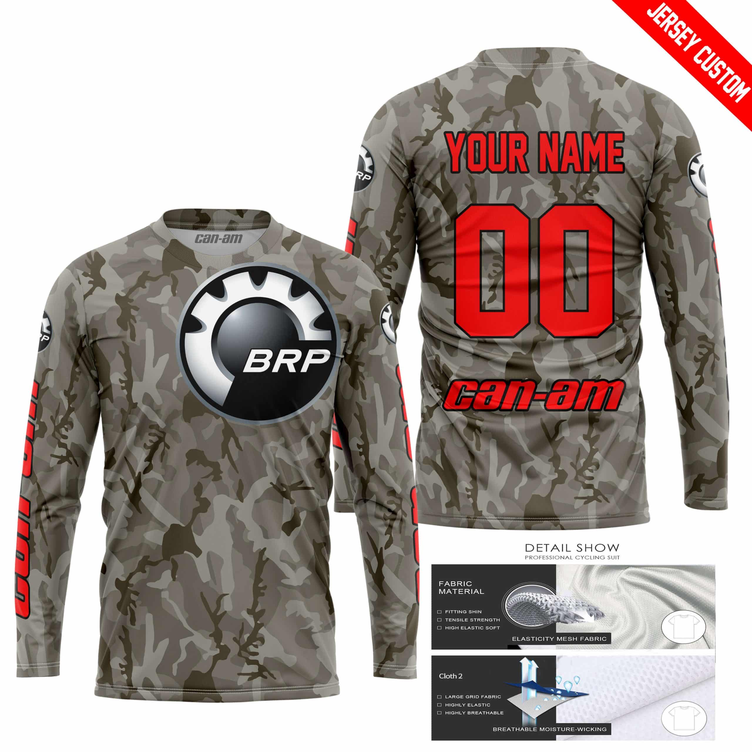 LIMITED EDITION PRODUCTS - US ARMY V2 - CAN AM RACING - CUSTOM NAME - RED - Image 2
