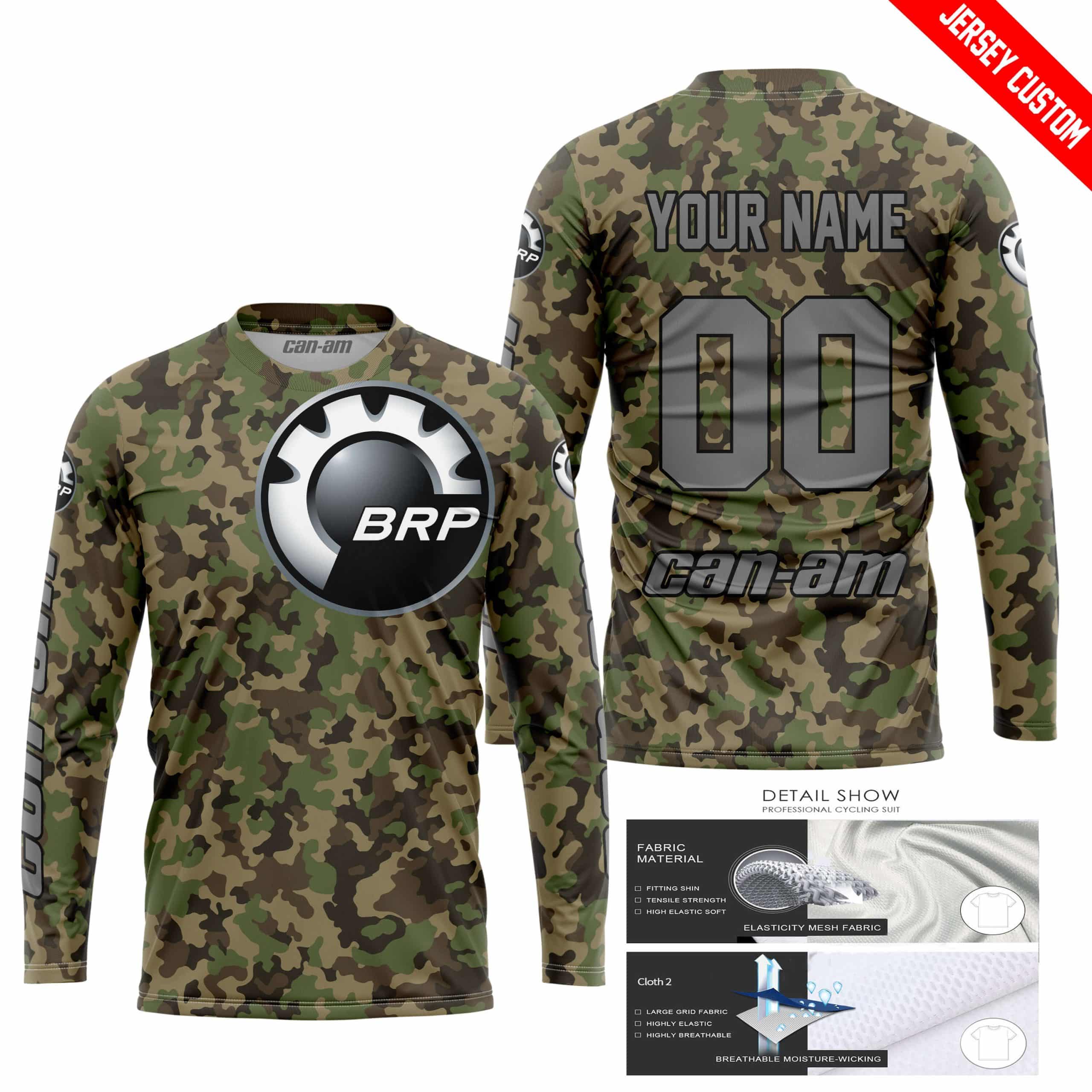 LIMITED EDITION PRODUCTS - US ARMY V3 - CAN AM RACING - CUSTOM NAME - GREY - Image 2