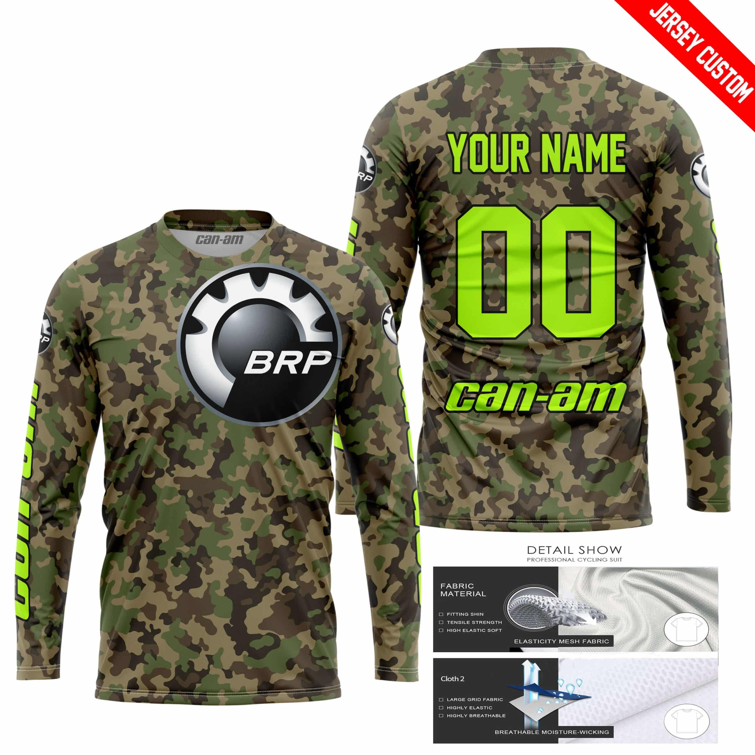 LIMITED EDITION PRODUCTS - US ARMY V3 - CAN AM RACING - CUSTOM NAME - NEON - Image 2