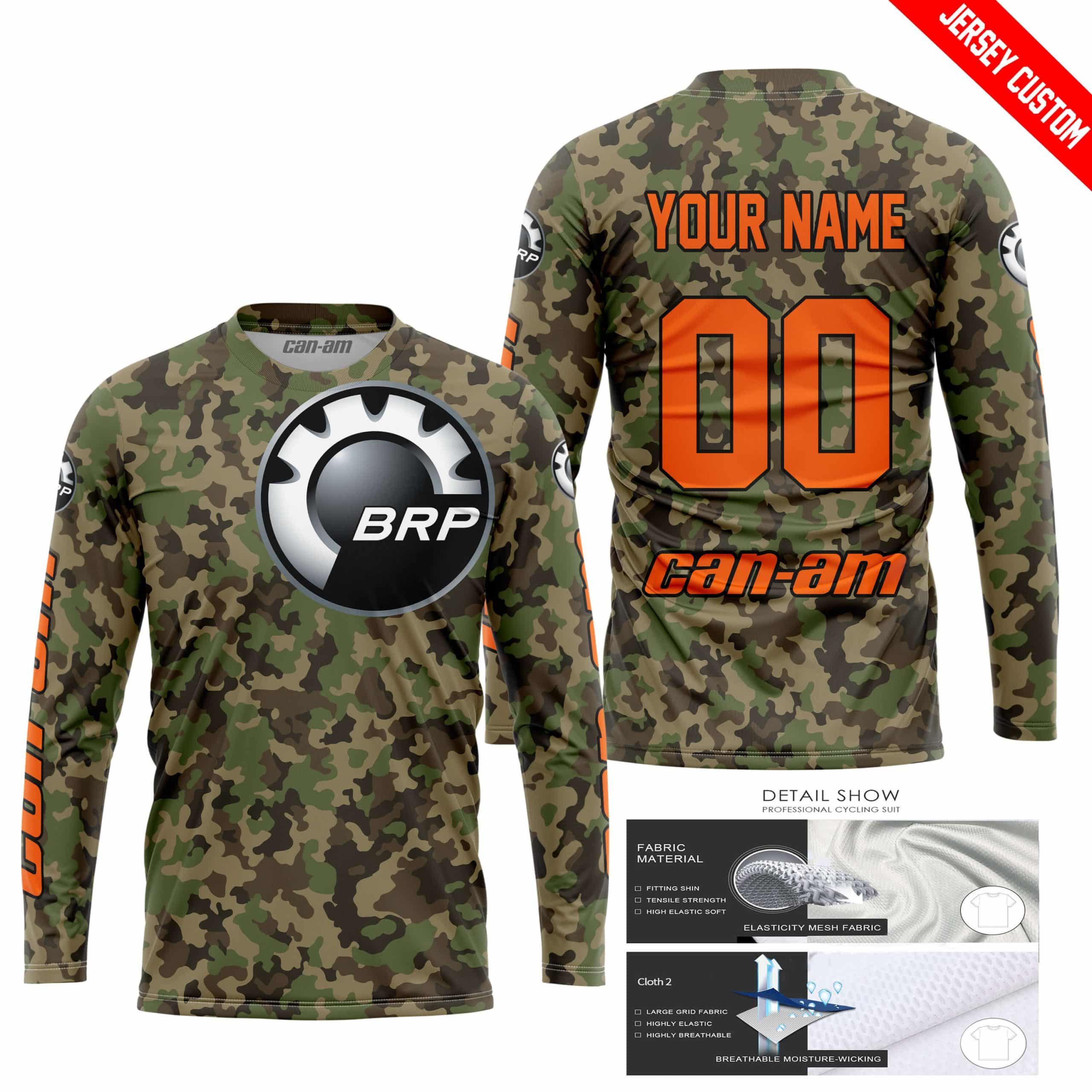 LIMITED EDITION PRODUCTS - US ARMY V3 - CAN AM RACING - CUSTOM NAME - ORANGE - Image 2