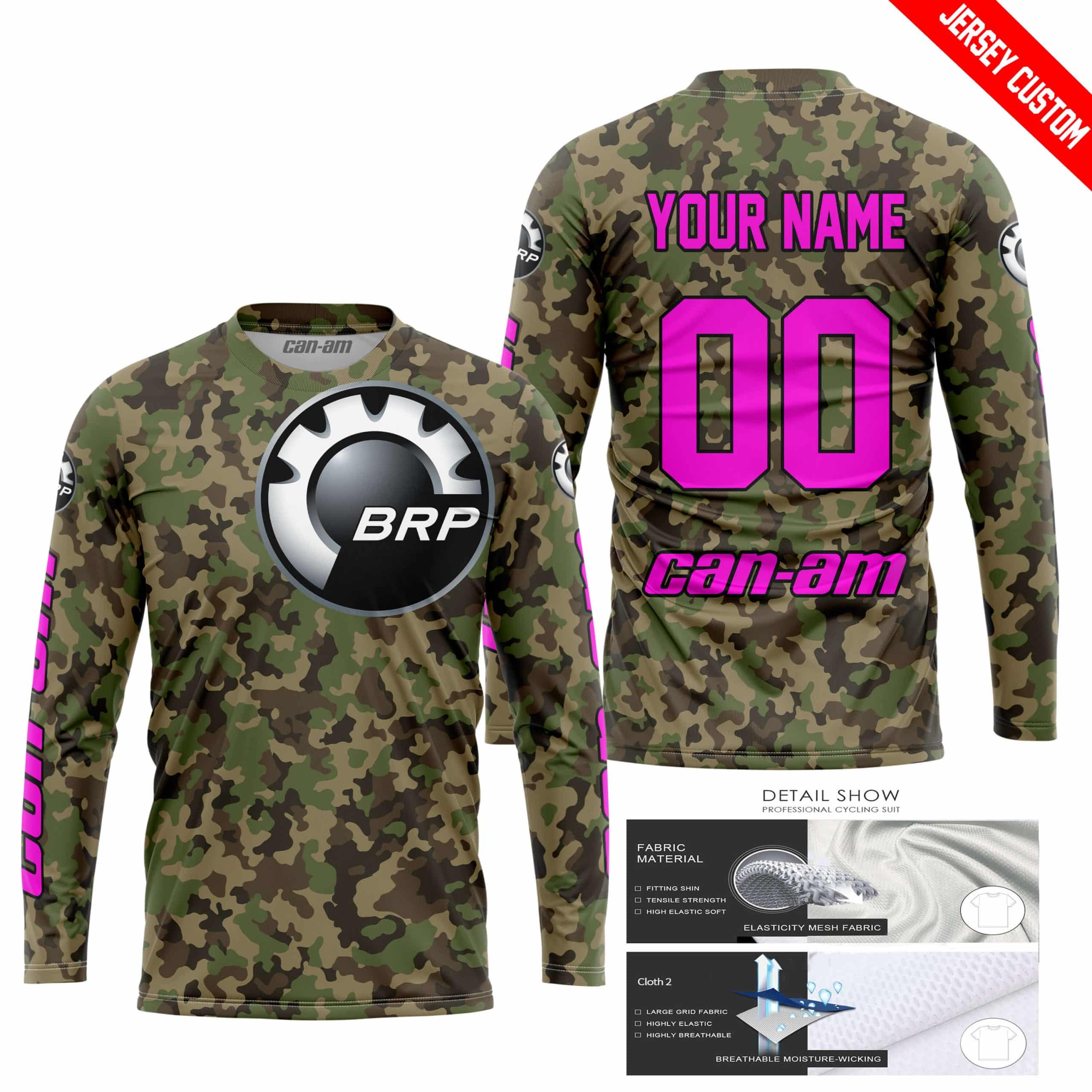 LIMITED EDITION PRODUCTS - US ARMY V3 - CAN AM RACING - CUSTOM NAME - PINK - Image 2