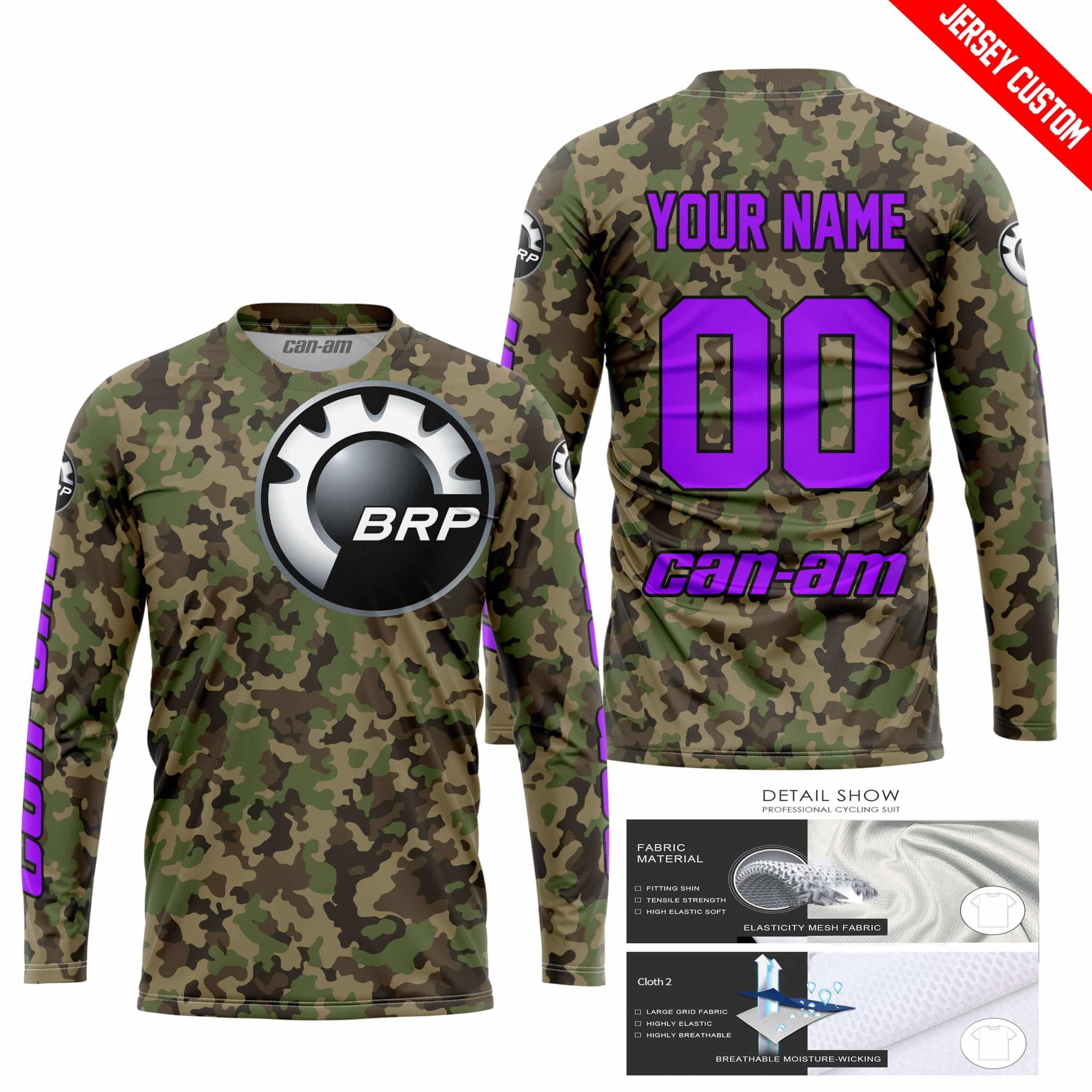 LIMITED EDITION PRODUCTS - US ARMY V3 - CAN AM RACING - CUSTOM NAME - PURPLE - Image 2
